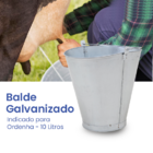 Balde Ordenha Tirar Leite 10 Litros Aço Galvanizado Graduado