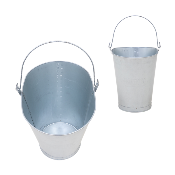 Balde Ordenha Tirar Leite 5 Litros Aço Galvanizado Graduado D