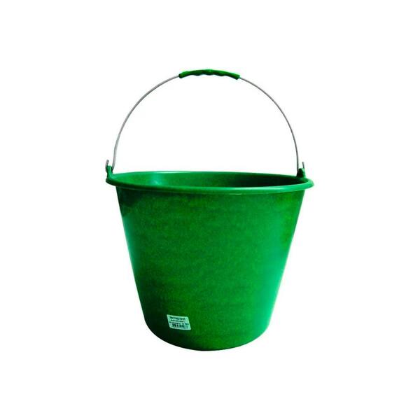 Balde Plástico Verde Sem Pegador No Fundo Alça Aço 12 Litros