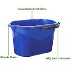 Balde Retangular P/ Rodo Rischioto 18l Bico Alça Limpeza