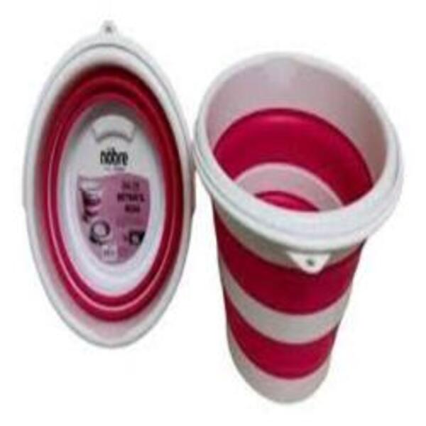 Balde Retratil 10l. Branco C/ Rosa - Nobre