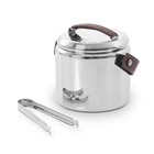 Balde Térmico Para Gelo Firenze Com Alça Em Couro E Pinça 1l