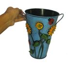 Balde Vaso Enfeite Ferro Alça Jardim Quintal Decoração Flor J