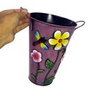 Balde Vaso Metal Enfeite Com Alça Jardim Quintal Varanda Flor