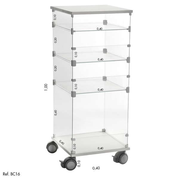 Baleiro Balcão De Vidro Modulado - 0,40 X 1,00 X 0,40