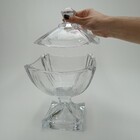 Baleiro Bomboniere Potiche Quadrado Home&co Tampa Vidro 28x17