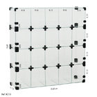 Baleiro Comercial Modulado Em Vidro - 0,60 X 0,60 X 0,15