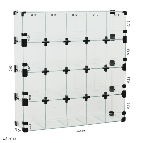 Baleiro Comercial Modulado Em Vidro - 0,60 X 0,60 X 0,15