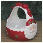 Baleiro Enfeite De Natal Papai Noel Hohoho Cerâmica 15cm