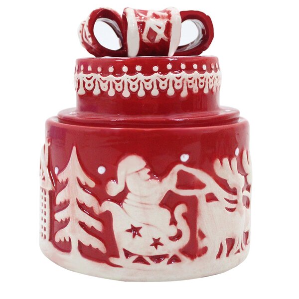 Baleiro Enfeite Natal Pote Natalino Papai Noel Cerâmica 14cm