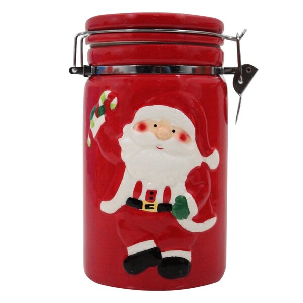 Baleiro Enfeite Natal Pote Natalino Papai Noel Cerâmica 19,5cm