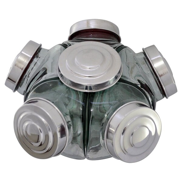 Baleiro Giratório De Vidro 39 Cm Porta Doce Bala Boemia