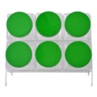 Baleiro Plástico 06 Bocas Quadrado Fixo Tampas Verde