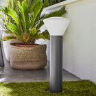 Balizador de Chão Sobrepor 1 Lâmpada Preto e Branco Alumínio IP44 Milda Inspire