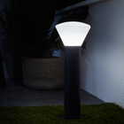 Balizador de Chão Sobrepor 1 Lâmpada Preto e Branco Alumínio IP44 Milda Inspire