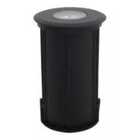 Balizador De Embutir Solo Piso Led Cob 3w 3000k Preto Redondo