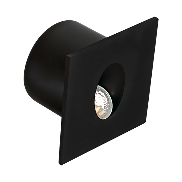 Balizador De Embutir Solo Piso Plus Quadrado Preto Led 3w 300