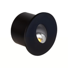 Balizador De Embutir Solo Piso Plus Redondo Preto Led 3w 3000