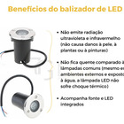 Balizador De Solo Led 1w 3000k Bivolt - Cinza Claro - Preto -