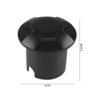 Balizador De Solo Led Dome 4 Fachos 1w Luz 3000k Preto
