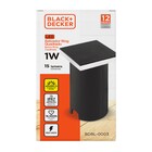 Balizador Quadrado de Embutir Com LED Ring Preto Luz Amarela 1W IP67 Black+Decker