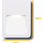 Balizador Embutir Lâmpada Led Parede 12cm 2w Branco - Branco