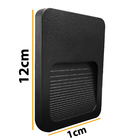 Balizador Embutir Led Parede 2w Bq Preto