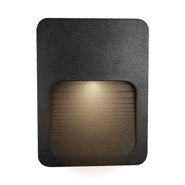 Balizador Embutir Led Parede 2w Bq Preto