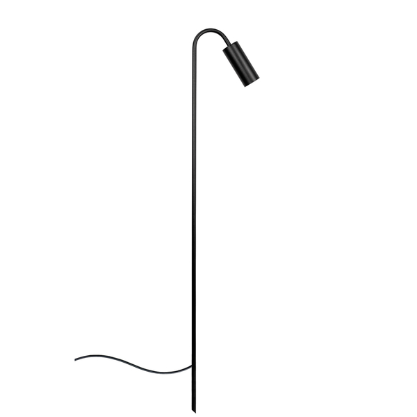 Balizador Espeto Luminária Chão Jardim Curvo Preto 80cm