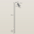 Balizador Espeto Luminária Chão Jardim Curvo Preto 80cm