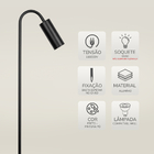 Balizador Espeto Luminária Chão Jardim Curvo Preto 80cm