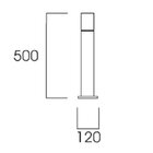 Balizador Externo Garten Quadrado Lente em Acrílico Leitoso 1