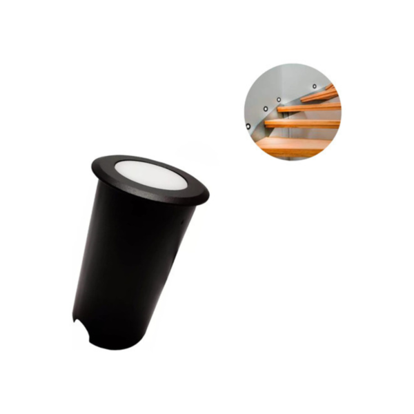 Balizador Mini Preto Led 0,85w 2700k Branco Quente Ip67 Opus