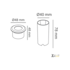 Balizador Mini Preto Led 0,85w 2700k Branco Quente Ip67 Opus