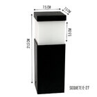 Balizador Poste Jardim Preto Alumínio Com Tampa E27