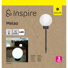 Balizador Solar Redondo Sobrepor Com LED Melão Preto e Branco Luz Branca 0,02W IP44 Inspire