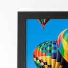 Balonismo Balão Colorido Céu Quadro Moldura Preta 60x40cm