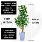 Bambu Artificial Permanente + Vaso Decorativo