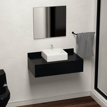 Bancada com Nicho para Cuba de Apoio 30x80x45cm Preto 