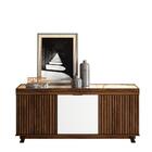 Bancada 3 Portas Ripada Mani Palisandro Branco