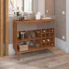 Bancada Adega Danni Cedro Cinza Pérola Com 2 Gavetas