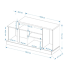 Bancada Alabama Para Sala 2 Portas Tv Até 50'' Com Rodinhas -