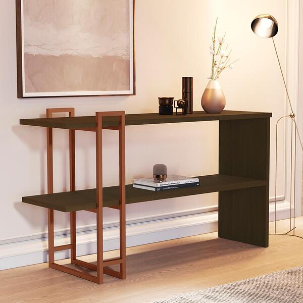 Bancada Aparador 2 Prateleiras Stka Canela Bronze