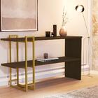 Bancada Aparador 2 Prateleiras Stka Canela Dourado