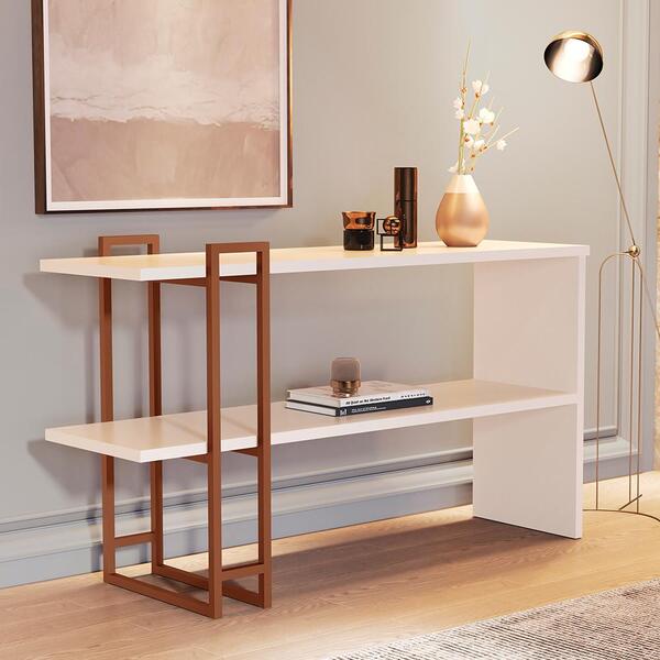 Bancada Aparador 2 Prateleiras Stka Pérola Bronze