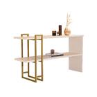 Bancada Aparador 2 Prateleiras Stka Pérola Dourado