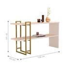 Bancada Aparador 2 Prateleiras Stka Pérola Dourado