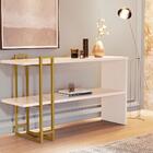 Bancada Aparador 2 Prateleiras Stka Pérola Dourado