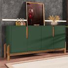 Bancada Aparador Ares Verde Oliva Cedro 4 Portas