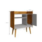 Bancada Aparador Café Com Porta Lincon Nature Off White